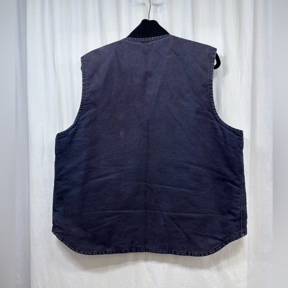 Vintage Carhartt Vest Mens Size Large V52 MDT Navy Blue Faded Zip Up RARE - Picture 14 of 16